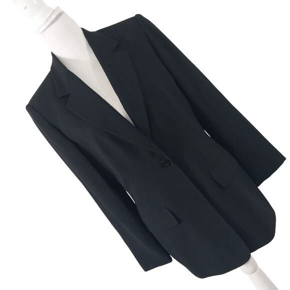 LIZ CLAIBORNE! LUXE BLACK TAILORED MICROFIBER DRESS JACKET, BLAZER! SZ 12P - Picture 1 of 13